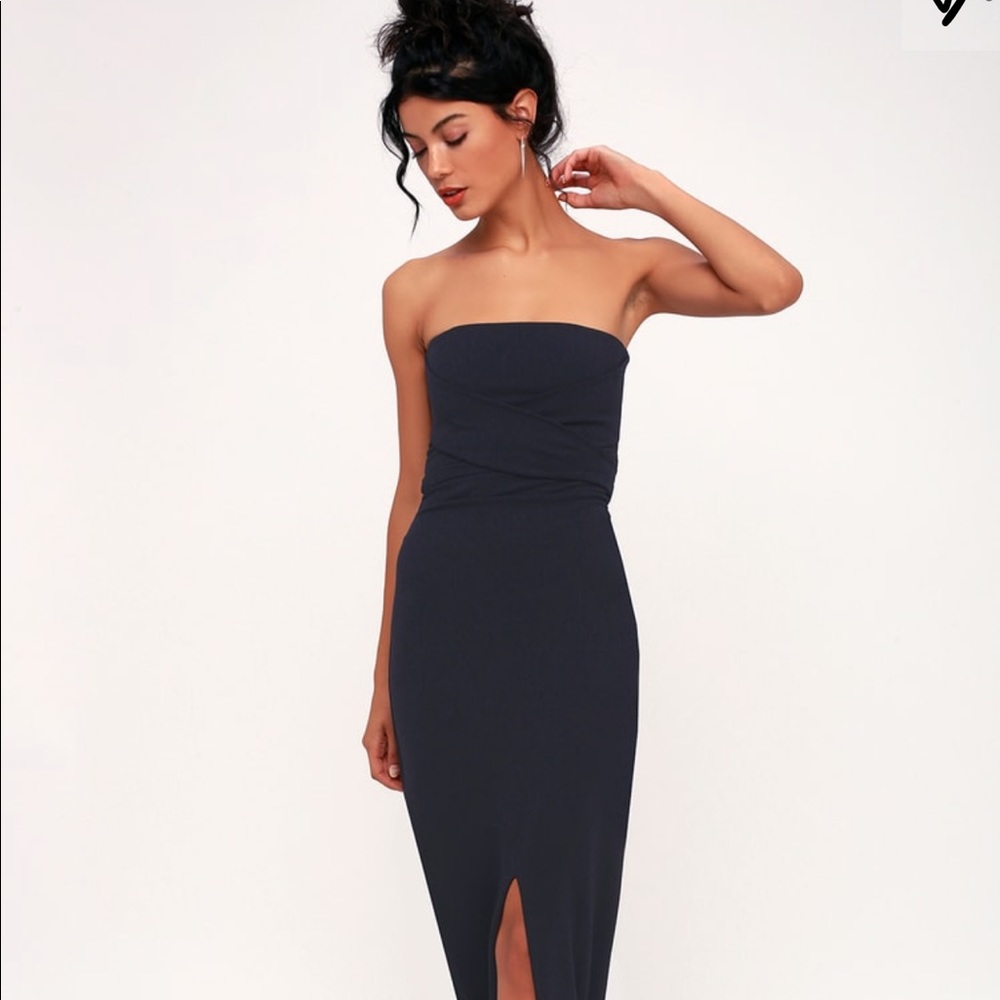 Lulus NEVER WORN black strapless maxi dress